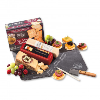 SALE - Genuine Slate Serving Plate with Wisconsin Cheese & Sausage
