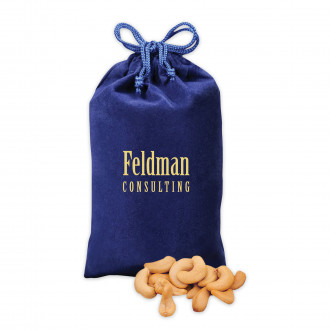 Extra Fancy Cashews in Blue Velour Gift Bag