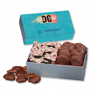 Pecan Clusters & Peppermint Bark in Gift Box with Full Color Sleeve
