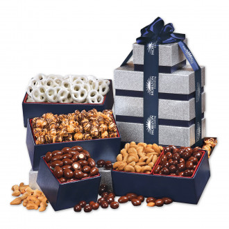Silver & Navy Tower of Treats