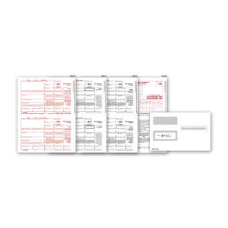 Laser 1099-MISC Income Set & Envelope Kit, 3-part