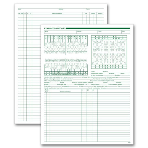 Dental Exam Account Records Two Sided White Ledger Dental Exam Account Records Two Sided White Ledger