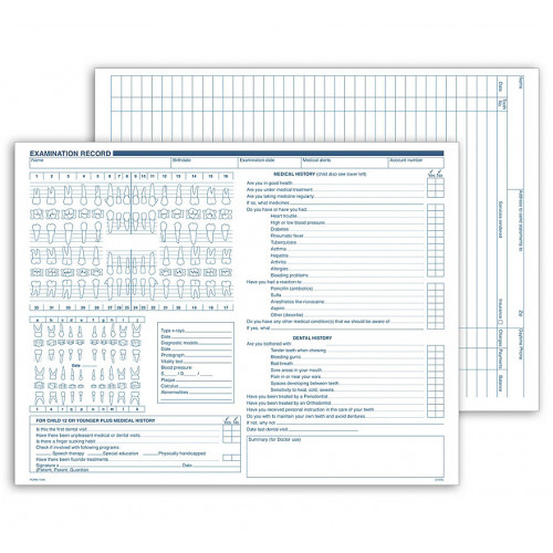 Dental Exam Record, Multi-Use Dental Exam Record, Multi-Use