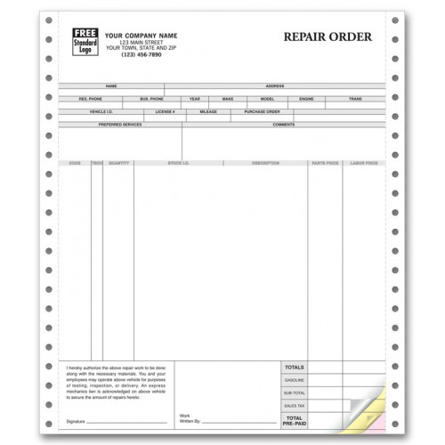 Repair Orders, Continuous, Classic Repair Orders, Continuous, Classic