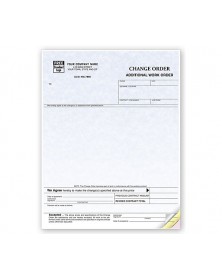 Change Orders, Laser, Parchment construction change order forms, change work order forms, custom change order forms