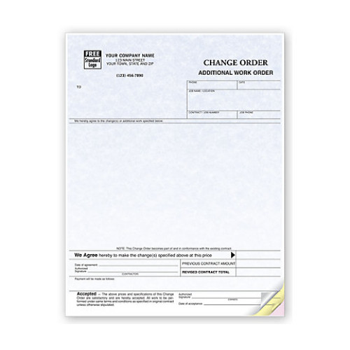 Change Orders, Laser, Parchment Change Orders, Laser, Parchment