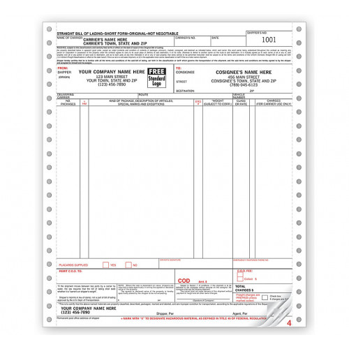 Continuous Bill Of Lading Form Continuous Bill Of Lading Form