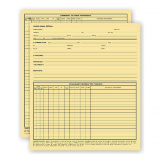 Vet Animal Exam Records Without Account Record Card File