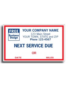 Windshield Service Due Labels 