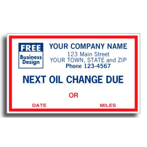 Windshield Imprinted Oil Change Labels Windshield Imprinted Oil Change Labels