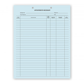 Dental Appointments Necessary Forms 2 Hole Punch Blue Bond