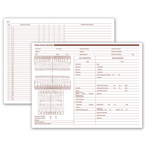 Pediatric Dental Exam Record Two Sided Pediatric Dental Exam Record Two Sided