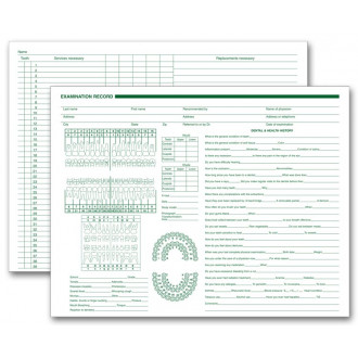 Dental Exam Record Horizontal Format