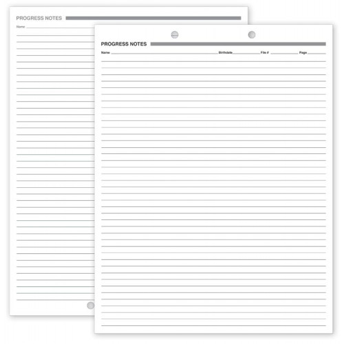 Progress Notes, Two-Hole Punch, White Ledger Progress Notes, Two-Hole Punch, White Ledger