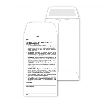 Envelope, Post Operative Instruction, Dental, Spanish