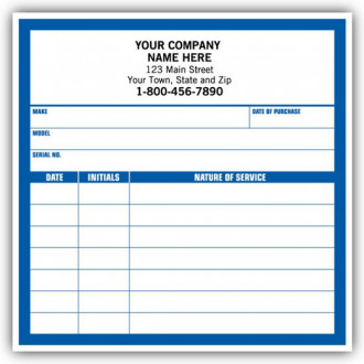 White Matte Service Record Labels