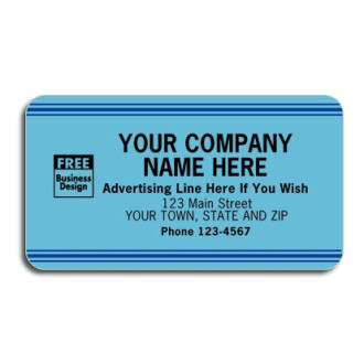 Imprinted Blue Advertising Label