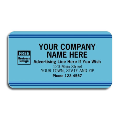 Imprinted Blue Advertising Label 
