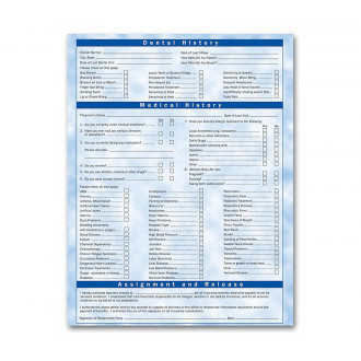 Two Sided Registration & History Form Bright Skies Design