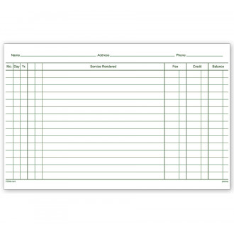 Patient Account Records 2 Sided White Ledger