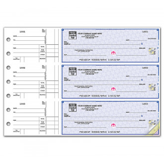 3 On A Page Business Size Checks Side Tear Voucher