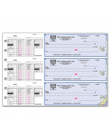 3 On A Page Payroll Checks Double Side Tear Vouchers 