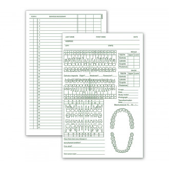 Dental Exam Records Two Sided 5" X 8"