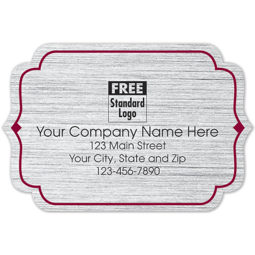 Bracket Label On Brushed Silver Poly W/Red Trim Bracket Label On Brushed Silver Poly W/Red Trim