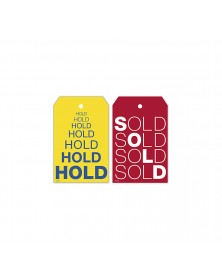 Reusable Hold & Sold Tag Set W/Repeating Words 2 X 3.125 