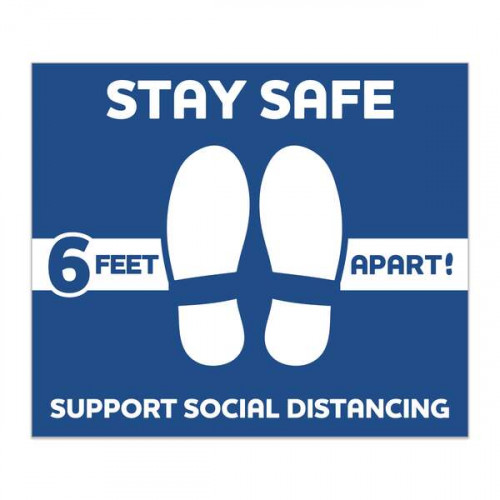 Stay Safe Square Floor Decal 12" x 14" Pack of 6 