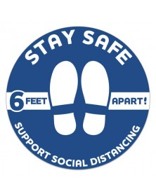 Stay Safe Circle Floor Decal 12" Dia Pack of 6 