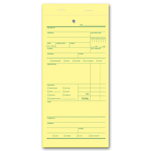 Florist Sales Order Forms, Padded Florist Sales Order Forms, Padded
