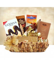 Golden Chocolate Sampler Food Gift Basket