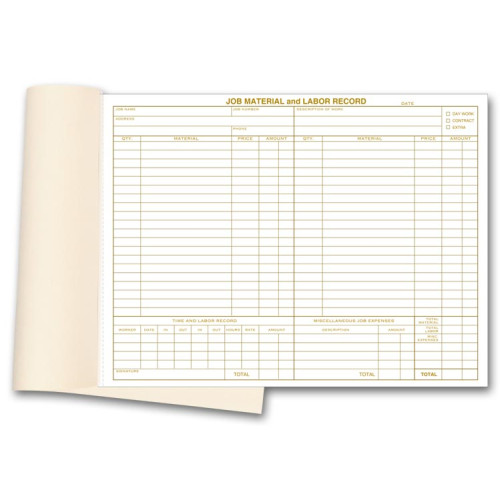 Material & Labor Business Forms Material & Labor Business Forms