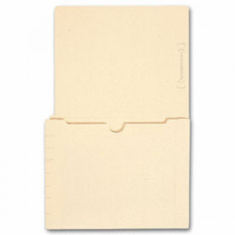End Tab Full Pocket Manila Folder, 11 pt, No Fastener
