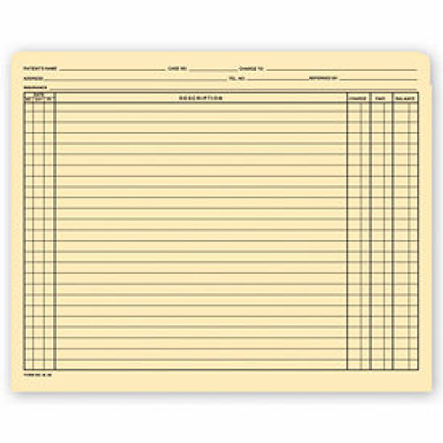 Top Tab File Pockets, Manila, 11 pt, Pre Printed 1 Column (Item #8L60) - Business Checks Supplies  - Business Checks  