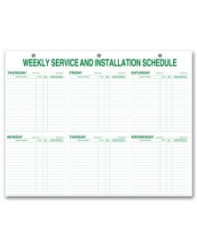  116, Weekly Service & Installation Schedule Pad, Hole Punch  