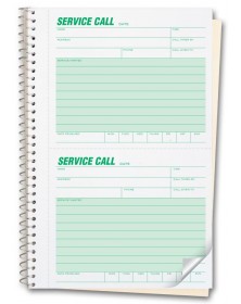 Numbered Carbonless Service Call Books  service call books