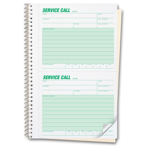 Numbered Carbonless Service Call Books Numbered Carbonless Service Call Books