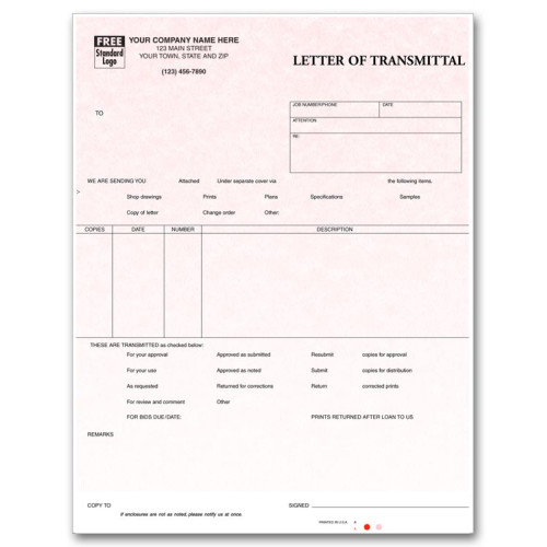 Laser Letter of Transmittal - Parchment Laser Letter of Transmittal - Parchment