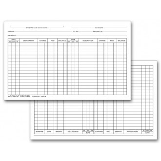 Account Record Billing Card, Double Entry