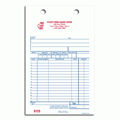 Cash Forms with Part Listings Cash Forms with Part Listings