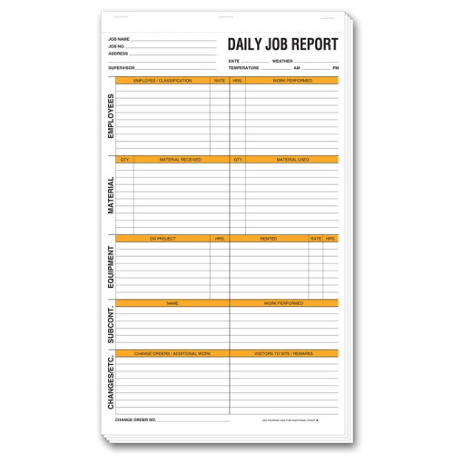 Daily Job Report Forms 