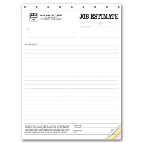 Job Estimate Business Forms Job Estimate Business Forms