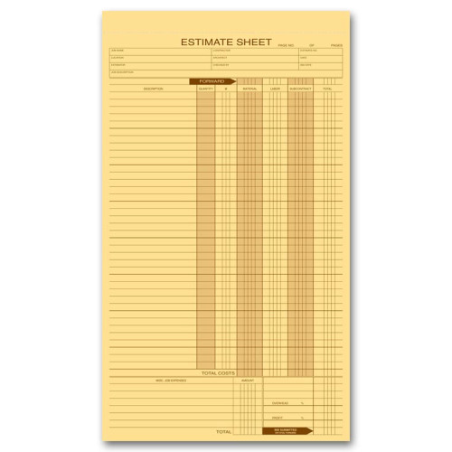Personalized Estimate Pads Personalized Estimate Pads