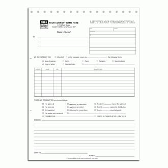 Snapset Letter of Transmittal Forms