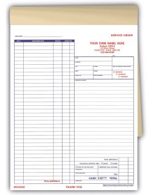 Large Booked Service Order Forms 