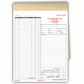 Large Booked Service Order Forms