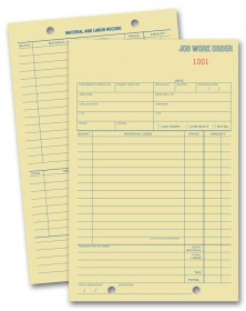 Tag Stock Work Order Pads 
