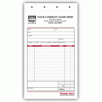 Sales Receipts with Personalized Wording